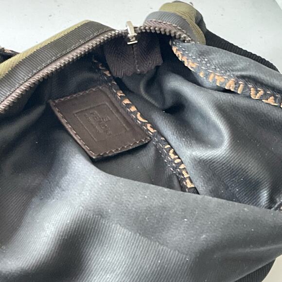 Fendi Roma Pequin Striped Brown Canvas Mini Bag - Picture 4 of 10